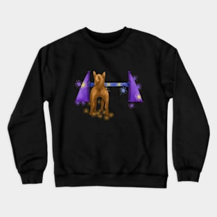 Dog agility at the start line Crewneck Sweatshirt